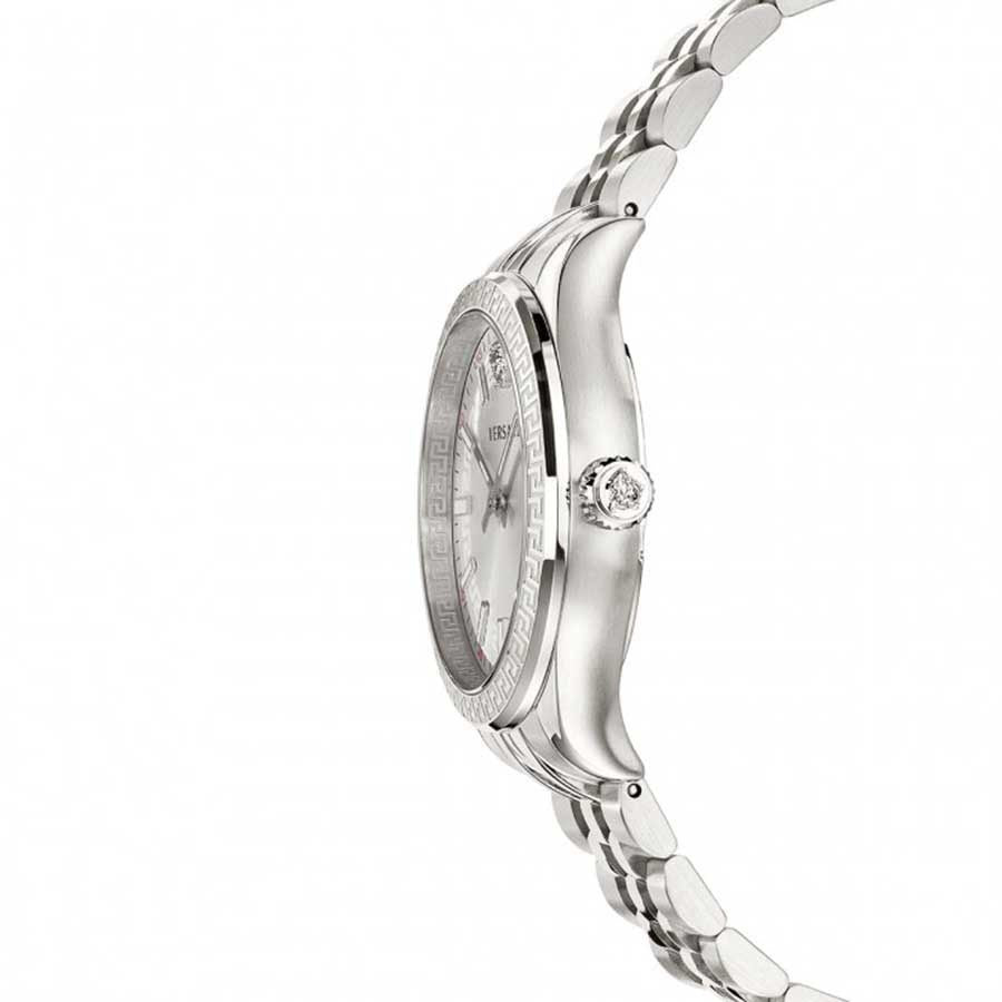 Versace Hellenyium Quartz White Dial Silver Steel Strap Watch for Women - VEHU00320