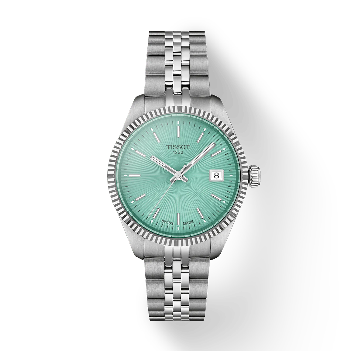 Tissot Ballade Quartz Green Dial Silver Steel Strap Watch for Women - T156.210.11.091.00