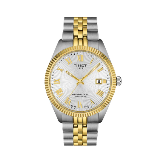 Tissot Ballade Powermatic 80 Cosc Silver Dial Two Tone Steel Strap Watch for Men - T156.408.22.033.00