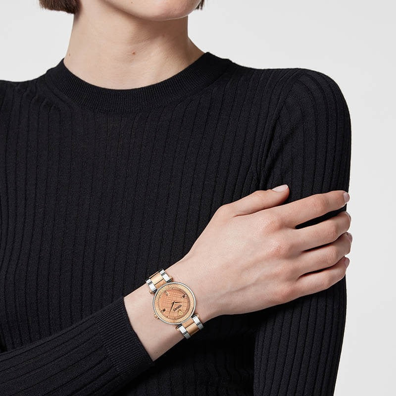 Versace Reve Analog Rose Gold Dial Two Tone Steel Strap Watch for Women - VE8B00424