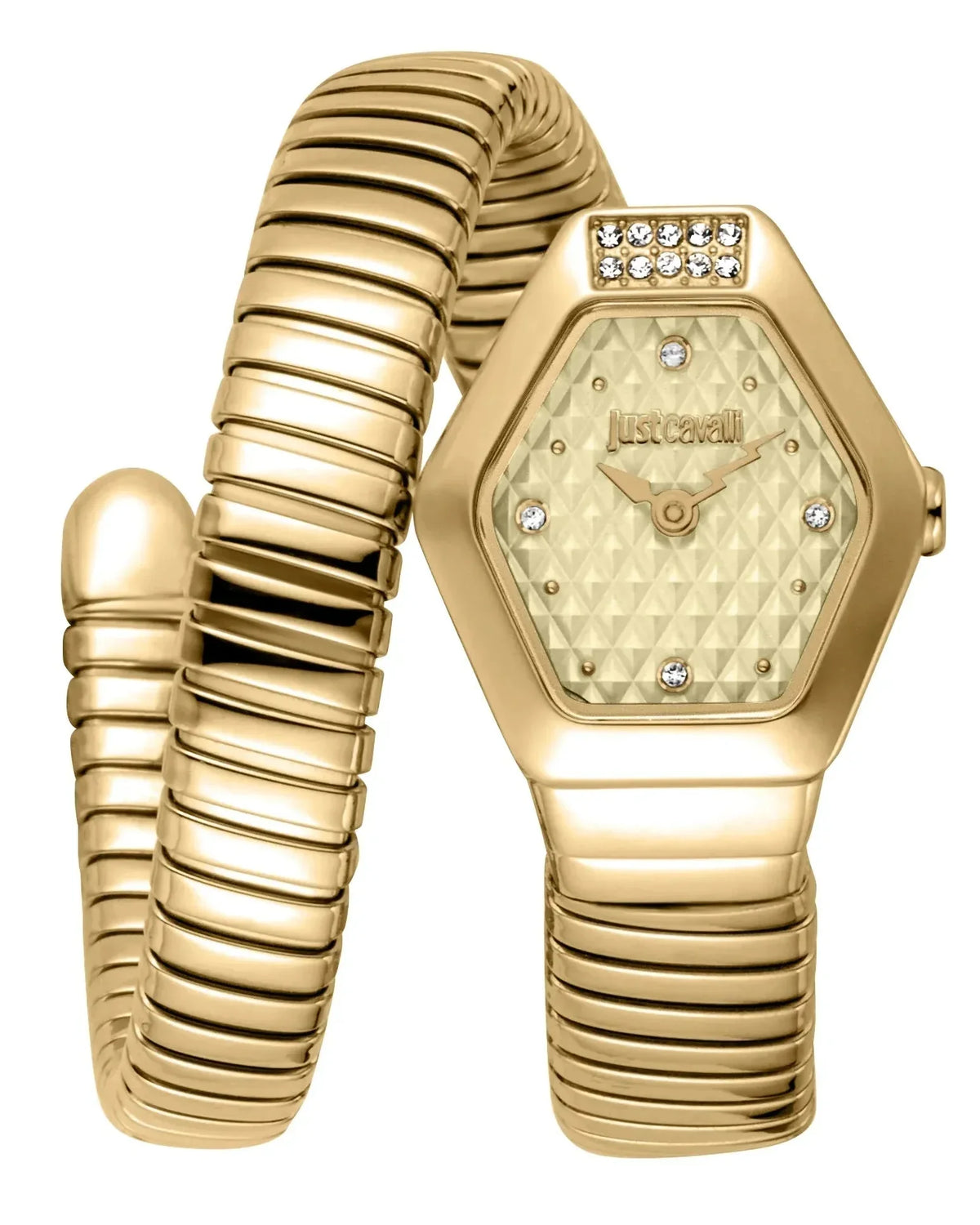 Just Cavalli Lunara Gold Dial Gold Steel Strap Watch for Women - JC1L397M0035