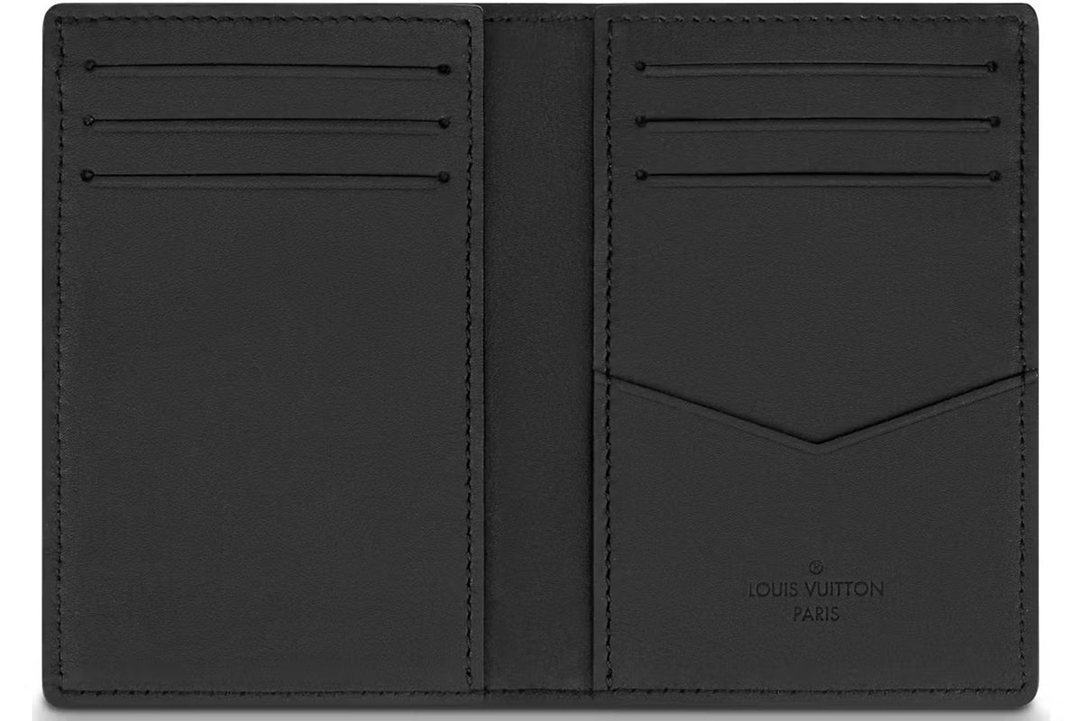 Louis Vuitton Monogram Shadow Leather Pocket Organizer Wallet - Black