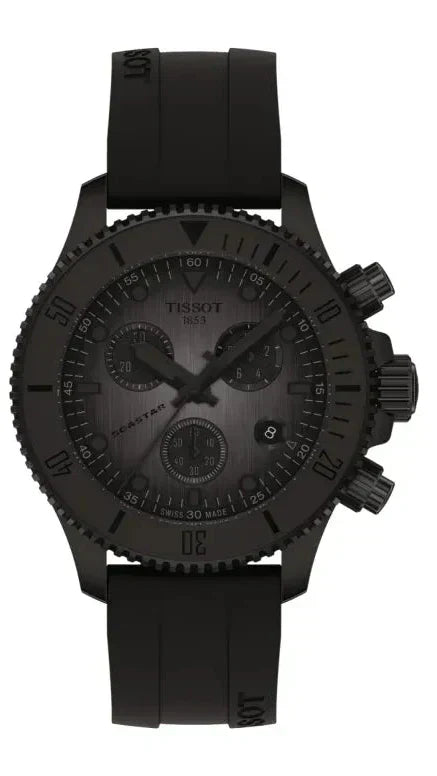 Tissot Seastar 1000 Chronograph Black Dial Black Rubber Strap Watch for Men - T120.217.37.061.00