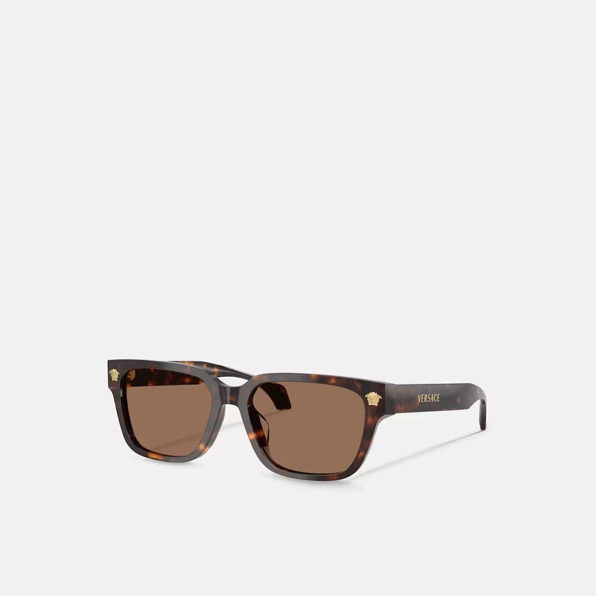 Versace Men Rectangular Frame Tortoiseshell Sunglasses