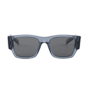 Prada Men Square Frame Transparent Ocean Blue Sunglasses