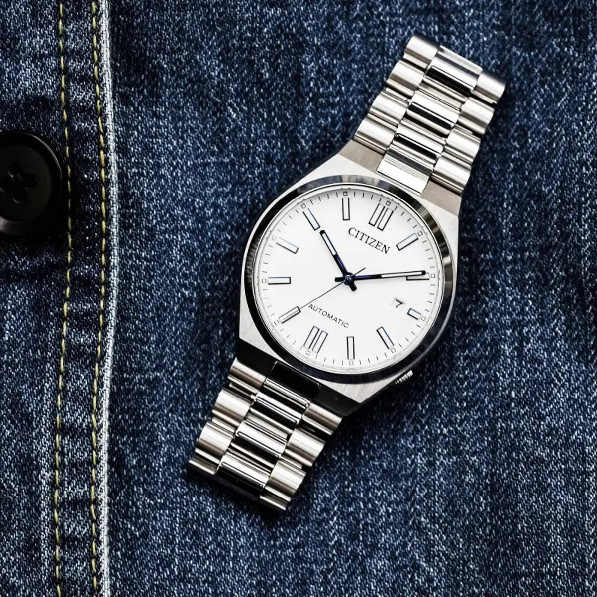 Citizen Tsuyosa Automatic White Dial Silver Steel Strap Watch for Men - NJ0159-86A