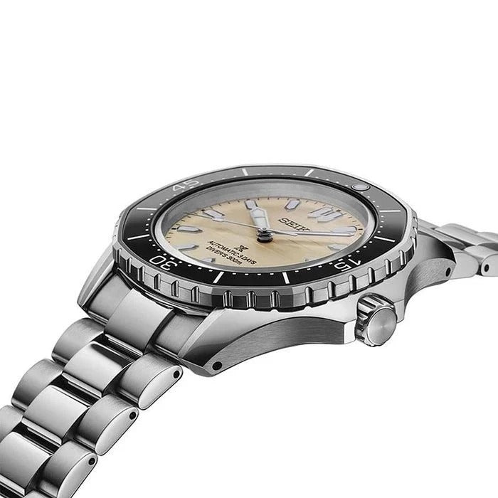 Seiko Prospex Polygonal Divers Automatic Pearl White Dial Silver Steel Strap Watch for Men - SPB481J1