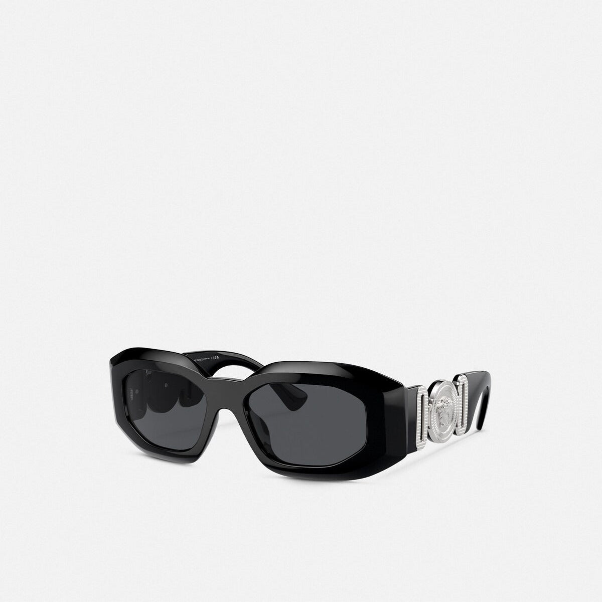 Versace Women Irragular Frame Deep Black Sunglasses
