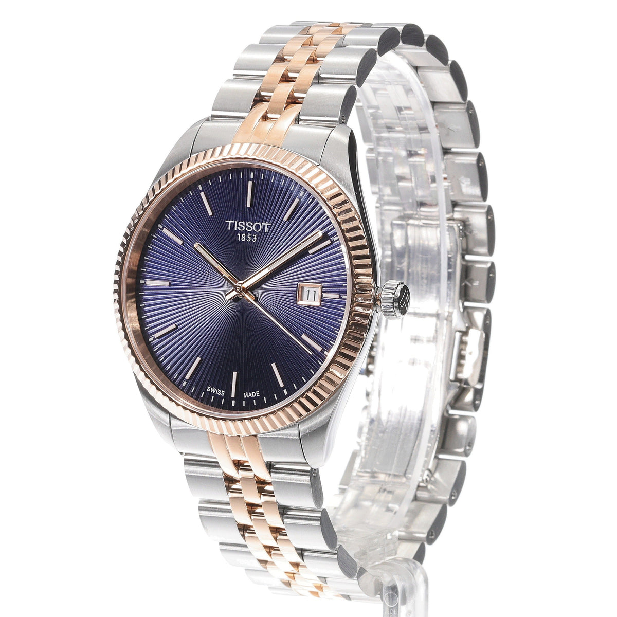 Tissot Ballade Quartz Blue Dial Two Tone Steel Strap Watch for Men - T156.410.22.041.00