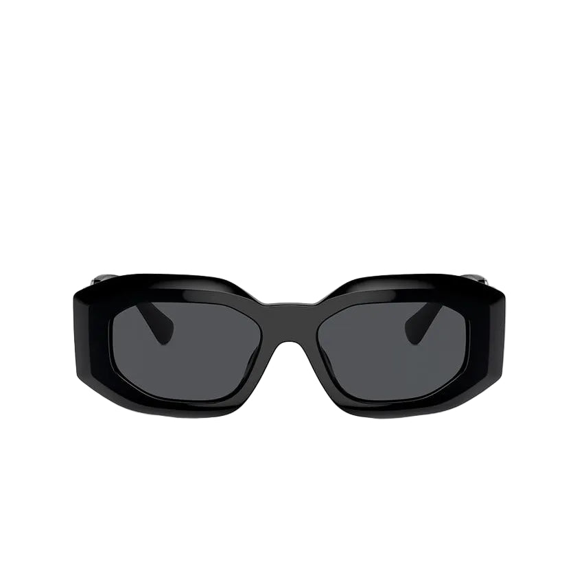 Versace Women Irragular Frame Deep Black Sunglasses