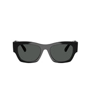 Versace Men Rectangular Frame Dusty Black Sunglasses