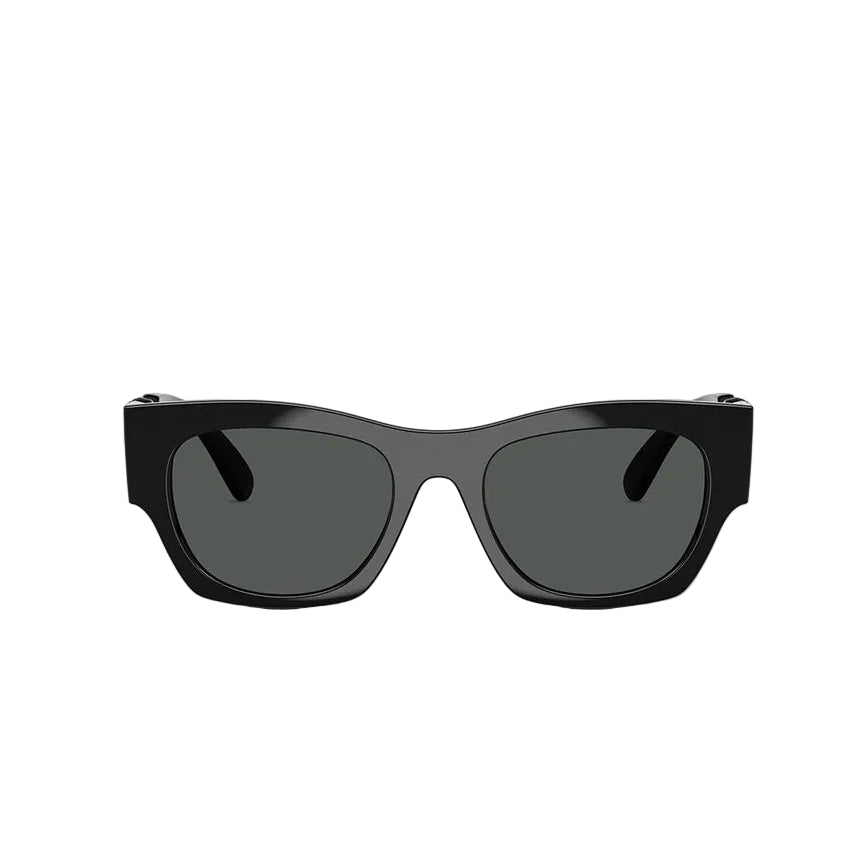 Versace Men Rectangular Frame Dusty Black Sunglasses