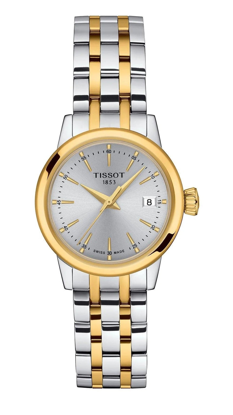Tissot T Classic Dream Lady Silver Dial Two Tone Steel Strap Watch for Women - T129.210.22.031.00