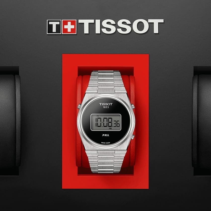 Tissot Digital Quartz Black Dial Silver Steel Strap Watch for Men - T137.463.11.050.00