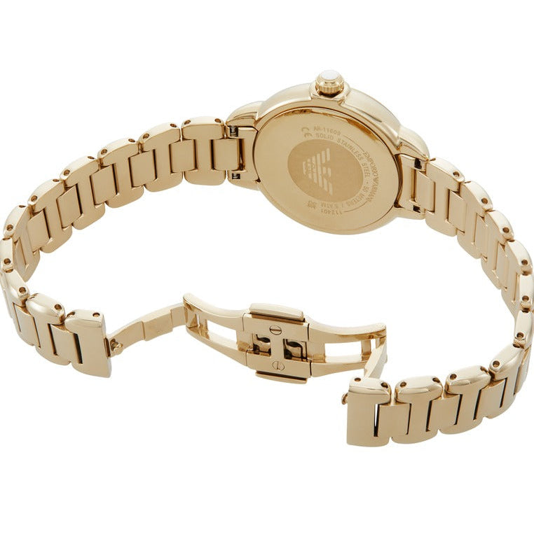 Emporio Armani Mia Crystals Gold Dial Gold Steel Strap Watch for Women - AR11609