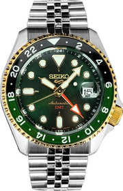 Seiko 5 Sports Forest Green Sunrise Limited Edition Green Dial Silver Steel Strap Watch for Men - SSK050K1