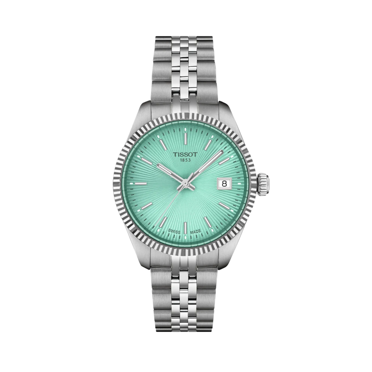 Tissot Ballade Quartz Green Dial Silver Steel Strap Watch for Women - T156.210.11.091.00