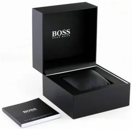 Hugo Boss Strike Chronograph Black Dial Silver Steel Strap Watch for Men - 1514290