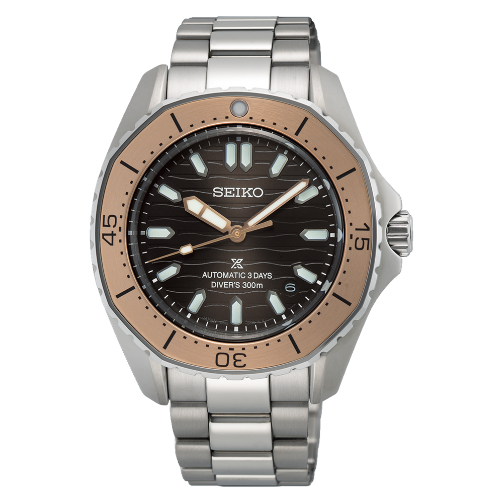 Seiko Prospex Polygonal Sea Diver Automatic Black Dial Silver Steel Strap Watch for Men - SPB485J1
