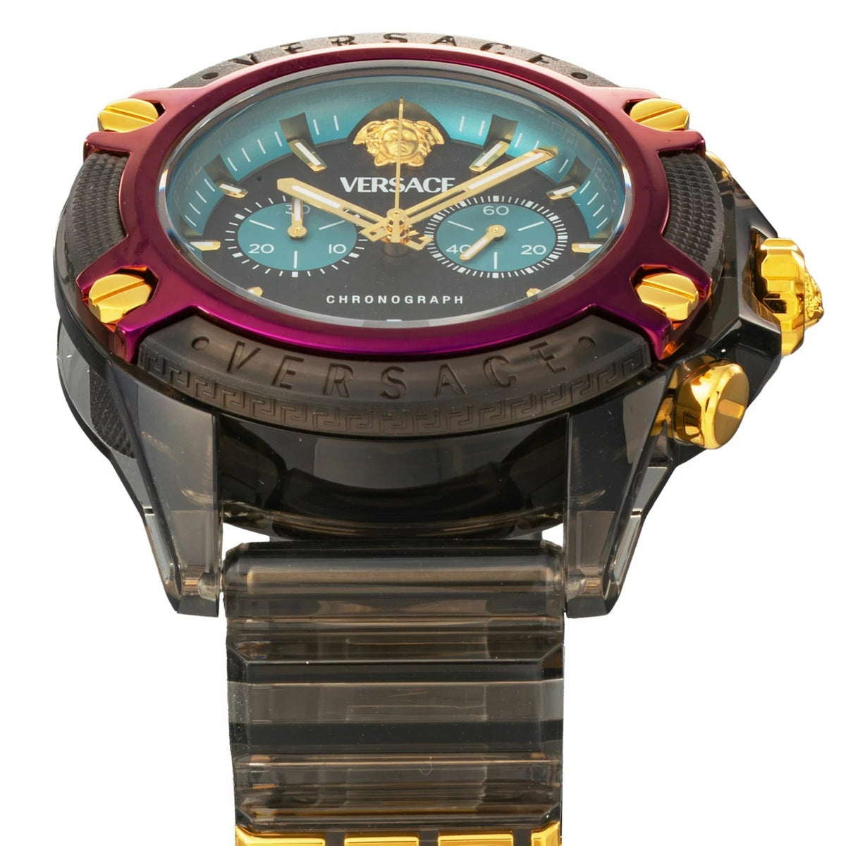 Versace Icon Active Chronograph Black Dial Black Siliconen Strap Unisex Watch - VE8P00224