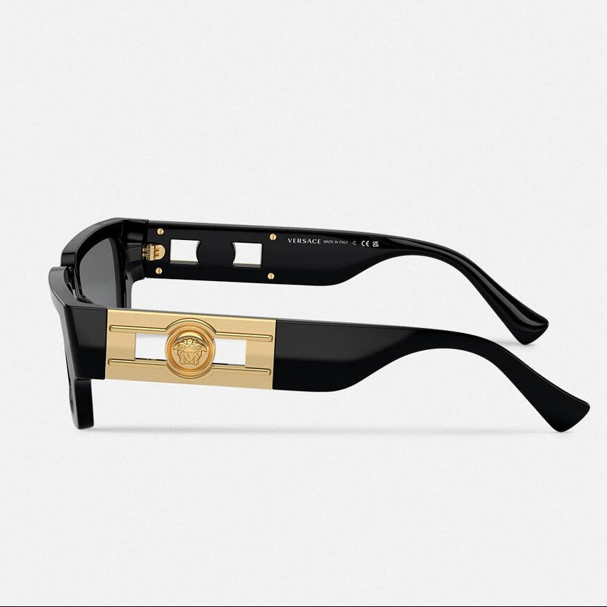 Versace Women Rectangular Frame Cobra Black Sunglasses