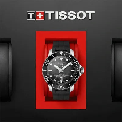 Tissot Seastar 2000 Professional Powermatic 80 Black Dial Black Rubber Strap Watch for Men - T120.607.17.441.00