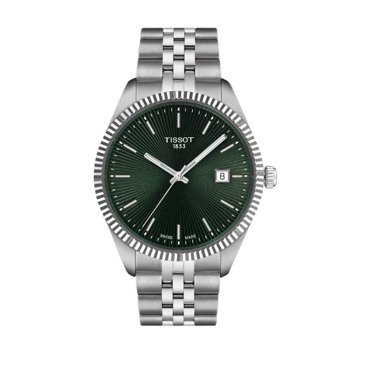 Tissot Ballade Quartz Green Dial Silver Steel Strap Watch for Men - T156.410.11.091.00