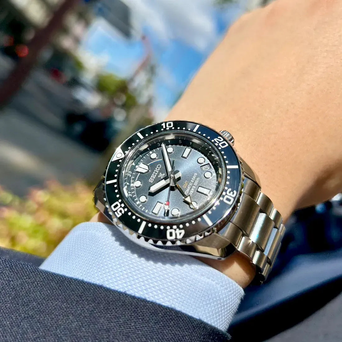 Seiko Prospex Diver Scuba Automatic Blue Dial Silver Steel Strap Watch for Men - SBEJ021