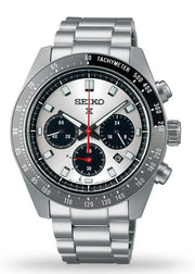 Seiko Prospex Speedtimer Solar Chronograph Silver Dial Silver Steel Strap Watch for Men - SSC911