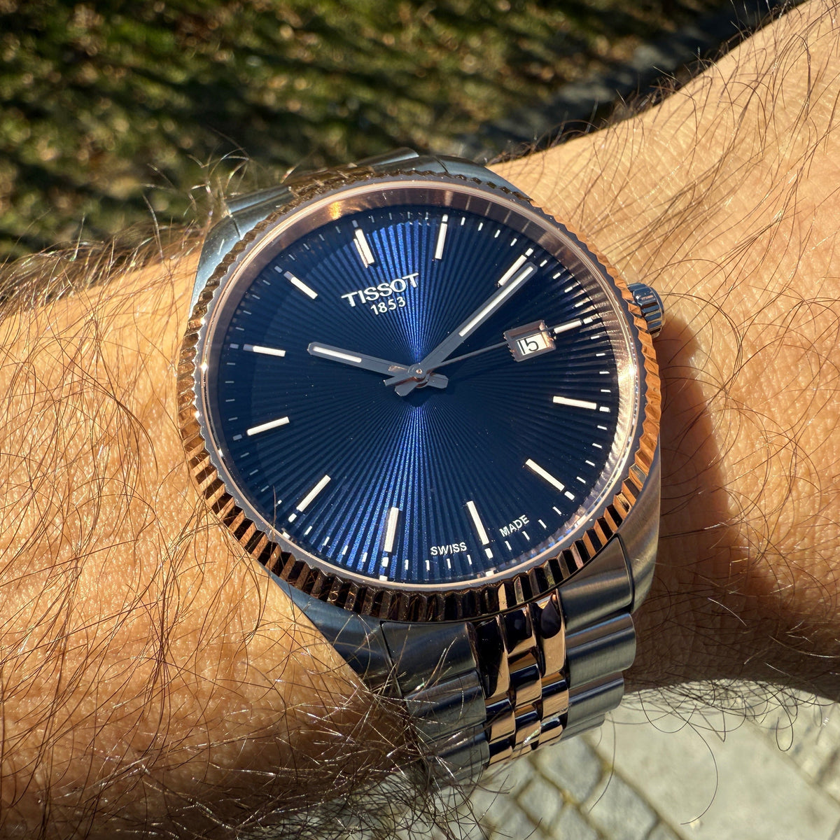 Tissot Ballade Quartz Blue Dial Two Tone Steel Strap Watch for Men - T156.410.22.041.00