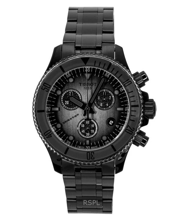 Tissot Seastar 1000 Chronograph Black Dial Black Steel Strap Watch for Men - T120.217.33.061.00