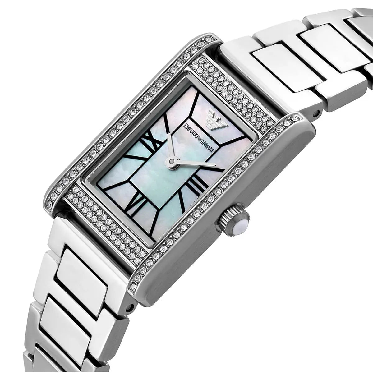 Emporio Armani Gino Mother of Pearl Dial Silver Steel Strap Watch for Men - AR11664
