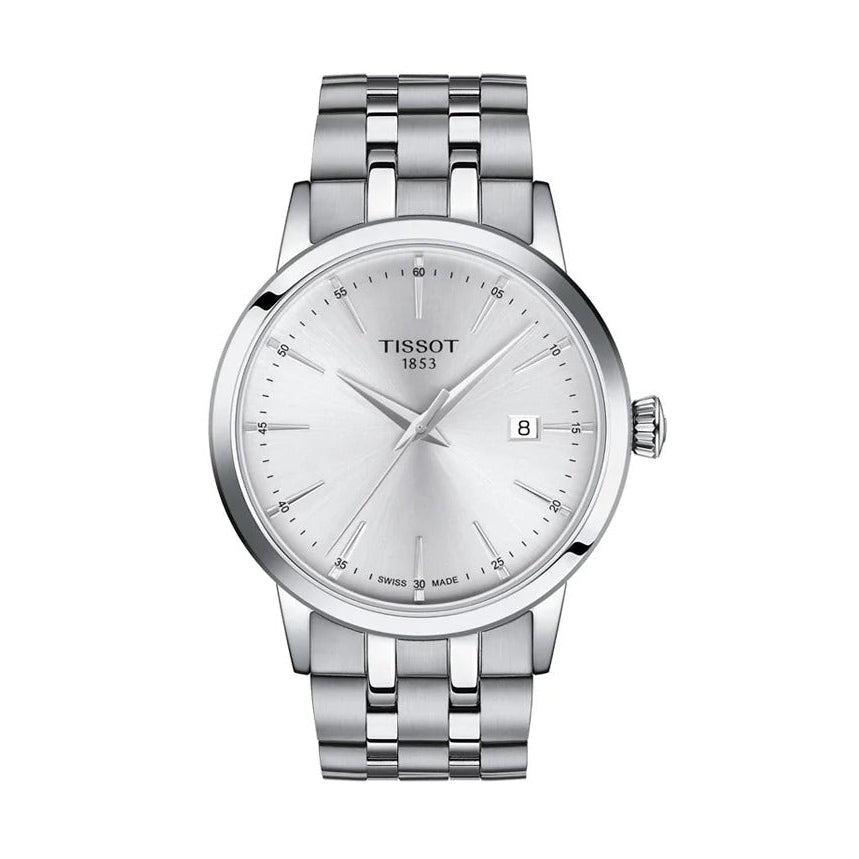 Tissot Classic Dream Silver Dial Silver Steel Strap Watch for Men - T129.410.11.031.00