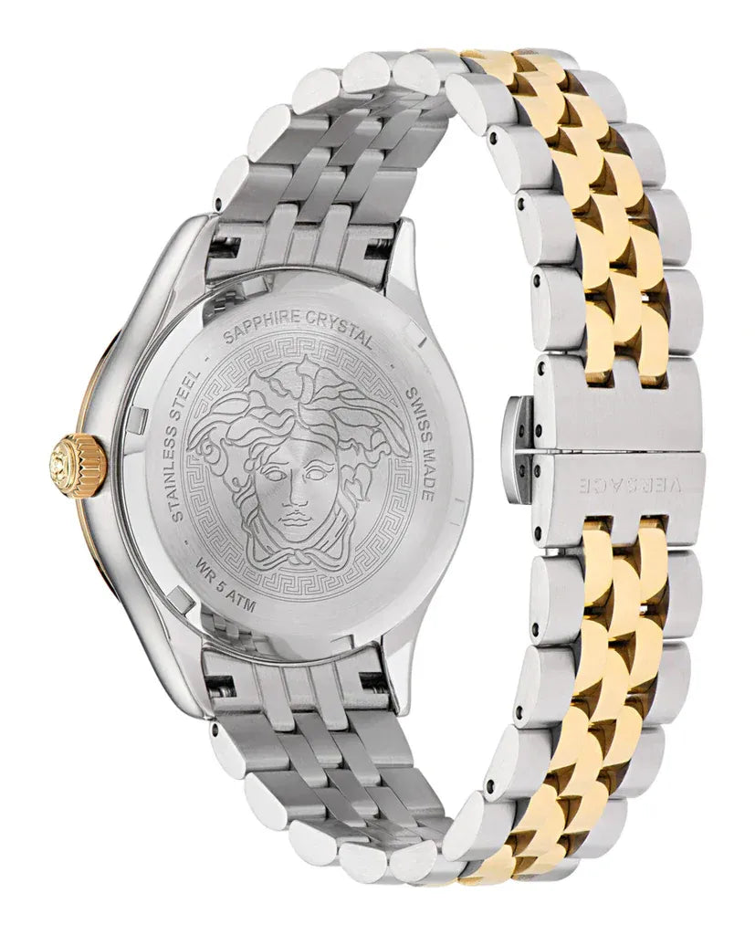 Versace Hellenyium Quartz Blue Dial Two Tone Steel Strap Watch for Women - VE2S00522