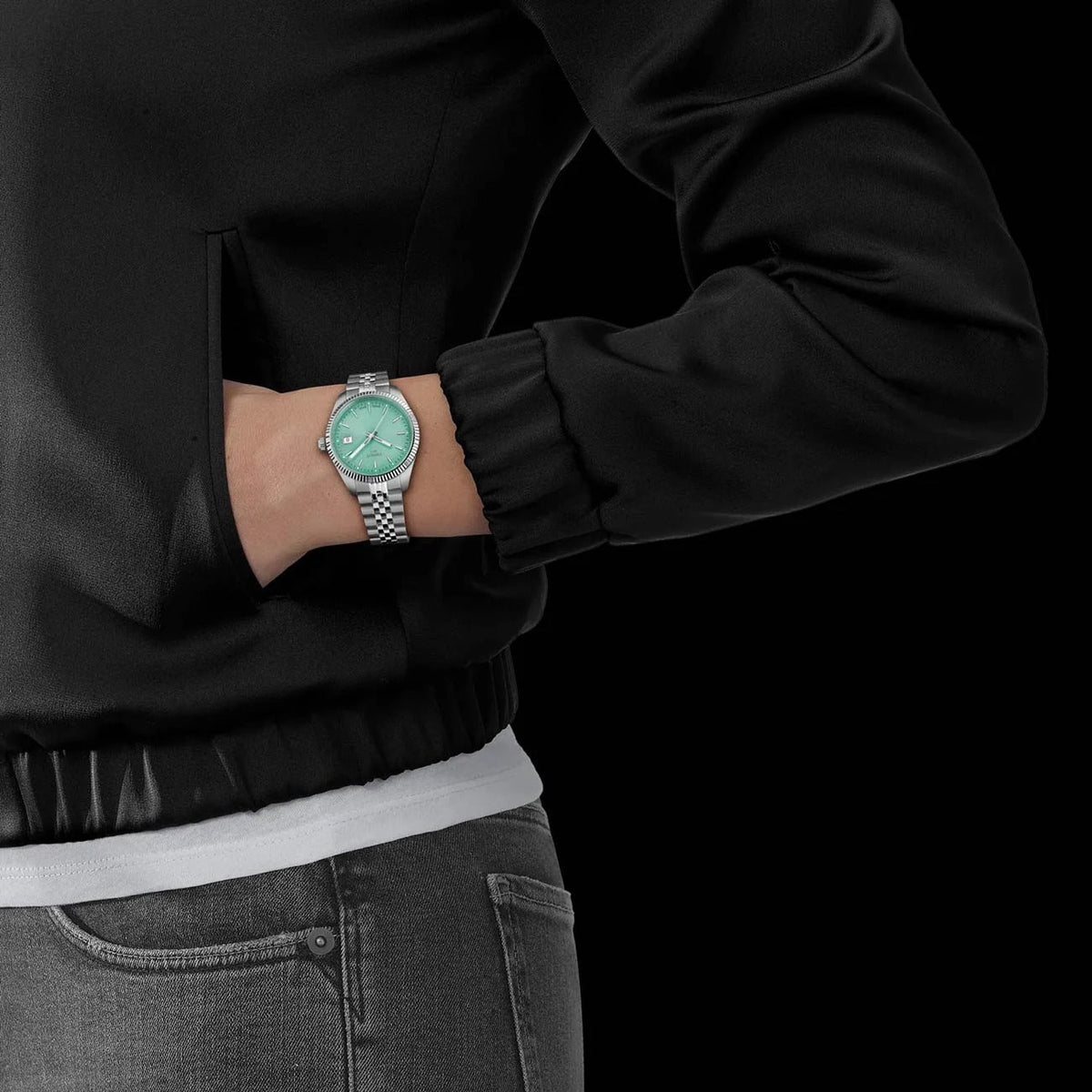 Tissot Ballade Quartz Green Dial Silver Steel Strap Watch for Women - T156.210.11.091.00