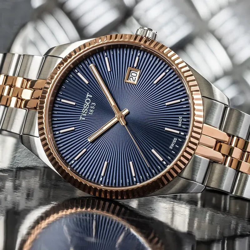 Tissot Ballade Quartz Blue Dial Two Tone Steel Strap Watch for Women - T156.210.22.041.00