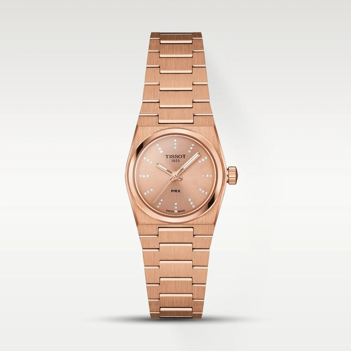 Tissot PRX Diamonds Rose Gold Dial Rose Gold Steel Strap Watch for Women - T137.010.33.506.00