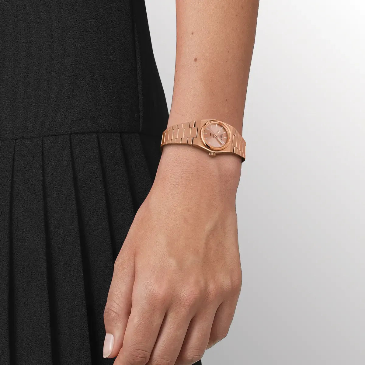 Tissot PRX Diamonds Rose Gold Dial Rose Gold Steel Strap Watch for Women - T137.010.33.506.00