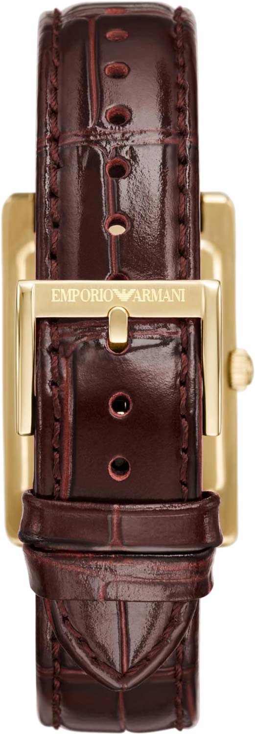 Emporio Armani Gino White Dial Brown Leather Strap Watch for Men - AR11665