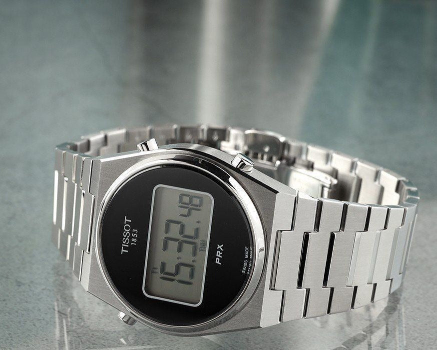 Tissot Digital Quartz Black Dial Silver Steel Strap Watch for Men - T137.463.11.050.00