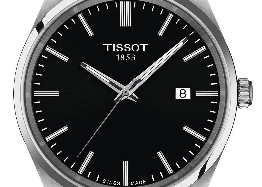 Tissot PR 100 Black Dial Silver Steel Strap Watch for Men - T150.410.11.051.00
