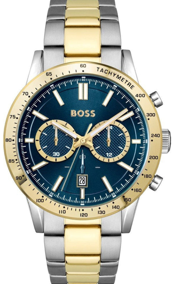 Hugo Boss Allure Chronograph Blue Dial Two Tone Steel Strap Watch for Men - 1514163