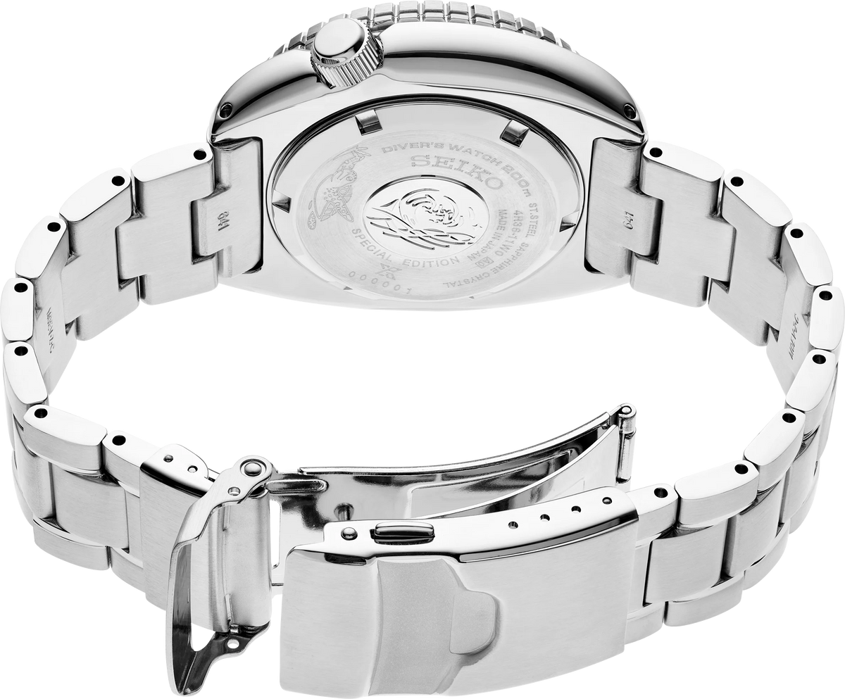 Seiko US Special Edition Automatic Green Dial Silver Steel Strap Watch for Men - SRPH57