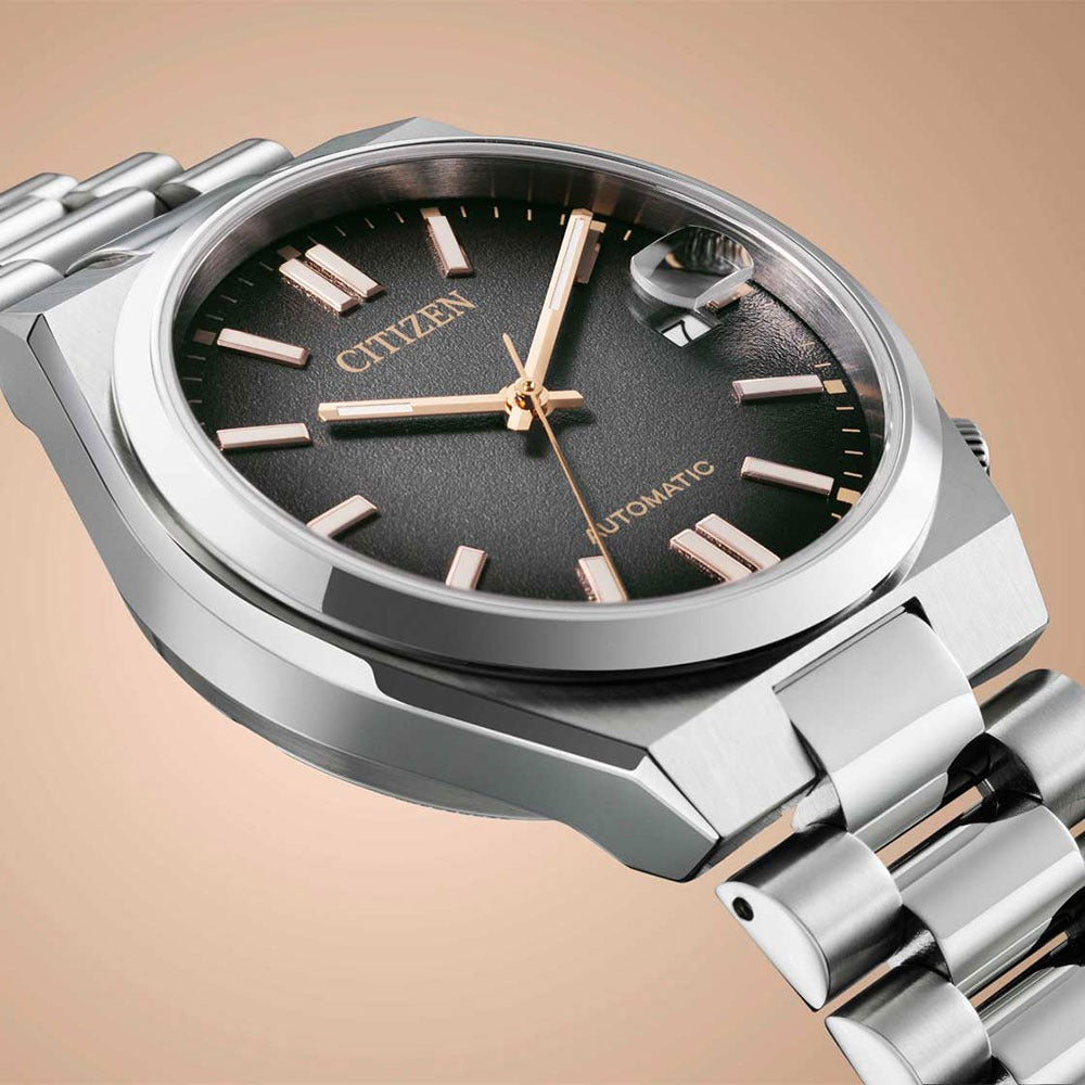 Citizen Tsuyosa Mechanical Grey Dial Silver Steel Strap Watch for Men - NJ0200-50E