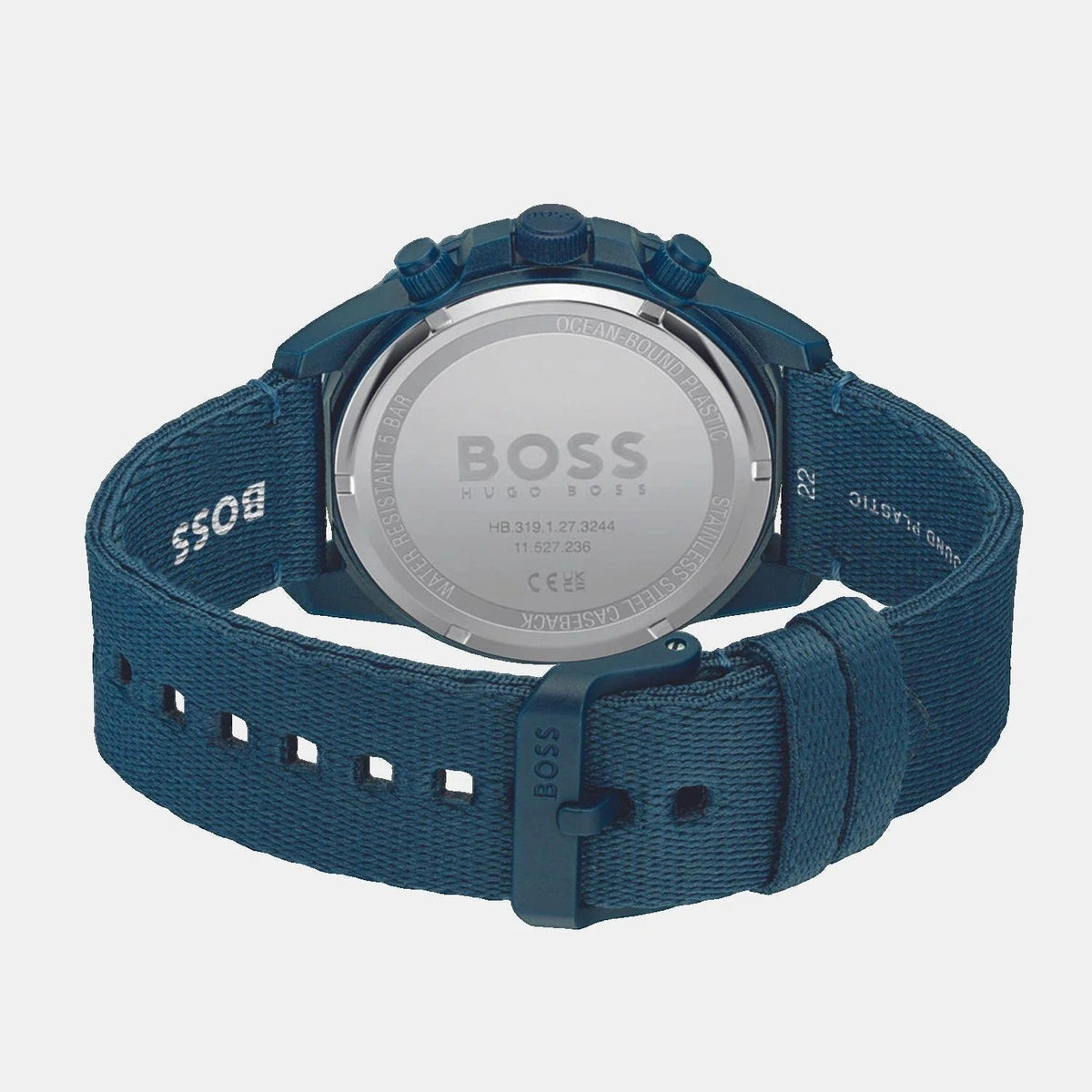 Hugo Boss Admiral Chronograph Blue Dial Blue Nylon Strap Watch for Men - 1513919