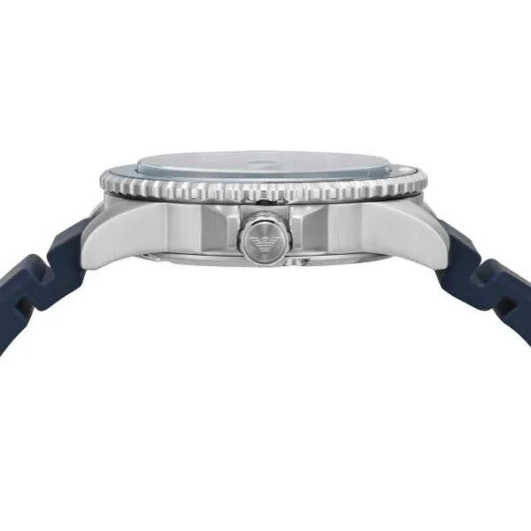 Emporio Armani World Explorer GMT Blue Dial Blue Rubber Strap Watch for Men - AR11592