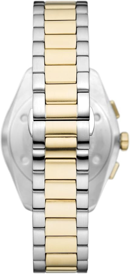 Emporio Armani Elegant Chronograph Cream Dial Two Tone Steel Strap Watch for Men - AR11605
