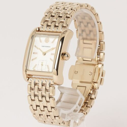 Tory Burch Eleanor White Dial Gold Steel Strap Watch for Women - TBW1060