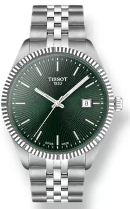 Tissot Ballade Quartz Green Dial Silver Steel Strap Watch for Men - T156.410.11.091.00