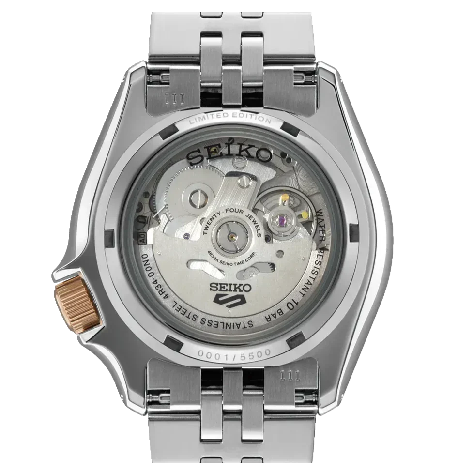 Seiko 5 GMT Sport Asia Exclusive Limited Edition Off White Dial Silver Steel Strap Watch for Men - SSK046K1